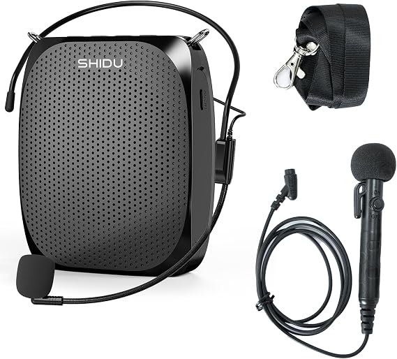 SHIDU Portable Voice Amplifier Microphone Headset and 3.5mm Wired Microphone