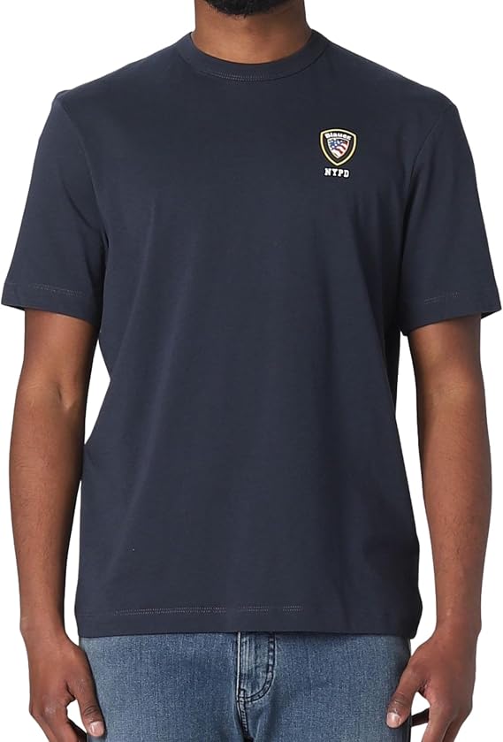 Blauer Men's T-Shirt 23SBLUH02097004547 Blue NYPD Logo
