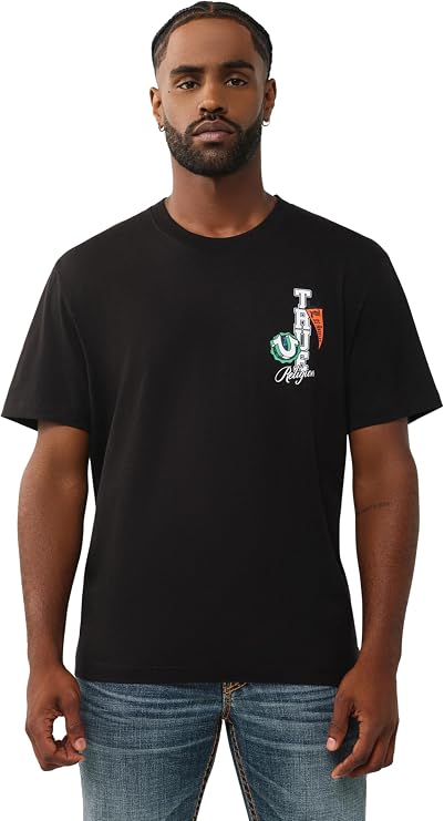 True Religion Men's Ss Hs Pennants Tee