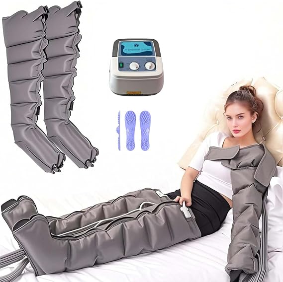 Pressotherapy Machine For Home With 6 Cavities, Lymphatic Drainage, Electric Legs Air Compression Massager, Waist Arm Leg Foot Massage Relax Blood Circulation,2legs