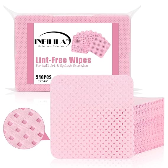 NXJ INFILILA 540PCS Lint Free Nail Wipes for Nail Polish Remover,Nail Prep