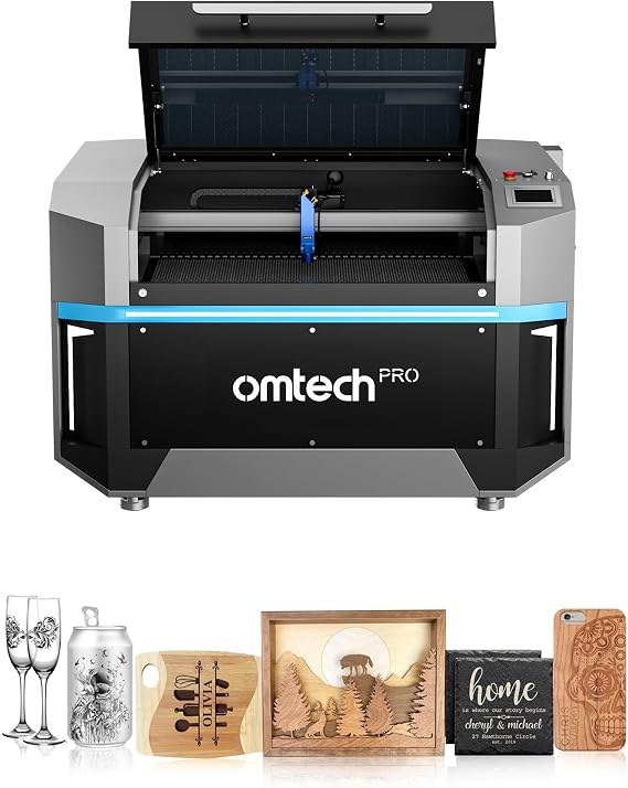 OMTech Pro 100W CO2 Laser Engraver & Cutter with Built-in Water Chiller