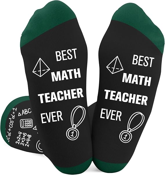 Math Teacher Gifts for Women Men, Math Teacher Appreciation Gifts Socks, Best Retirement Graduation End of Year Birthday Gift for Mathematics Teachers Christmas Valentines Stocking Stuffers