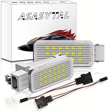 LED Footwell Boot Lamps, Car Courtesy Glovebox Bulb Luggage Trunk Lights Lamps. 18 SMD 12V Pure White Compatible with Skoda Fa-bia Mk1/Mk2 5J Oc-tavia Mk2/3 Room-ster Superb Ko-diaq, 2 Pieces