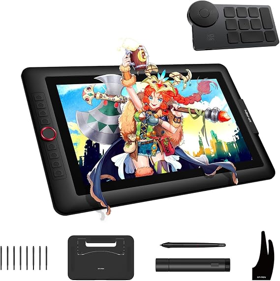 15.6" Drawing Tablet with Screen XPPen Artist 15.6 Pro & Mini Keydial ACK05 Wireless Shortcut Keyboard