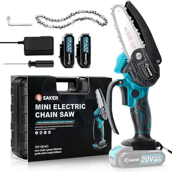 Saker Mini Chainsaw,Portable Electric Chainsaws Cordless,Small Handheld Chain Saw Pruning Shears Chainsaw