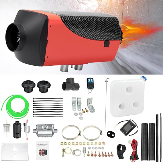 Diesel Heater 12V, Diesel Air Heater 5KW,Diesel Parking Heater with LCD Thermostat Monitor & Remote Control Muffler for Cars, Buses, Trucks, Engineering Vehicles.