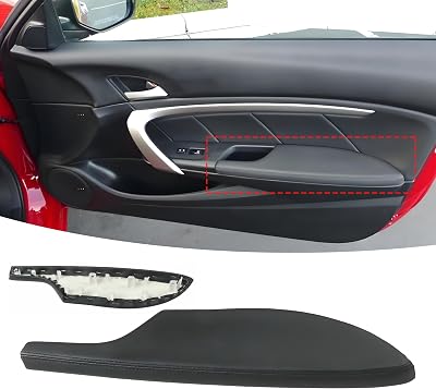 Right Black Door Panel Armrest Leather Cover Compatible with Honda Accord 2-Door Coupe 2008-2012 83521-TE0-A51ZA Interior Accessories Passenger Side