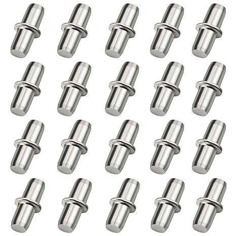 120 Pcs Shelf Pins 5mm Shelf Holder Support Pins Made from Nickel Plated Metal Material Shelf Pegs are Sturdy and Durable for Furniture Shelves Bracket.