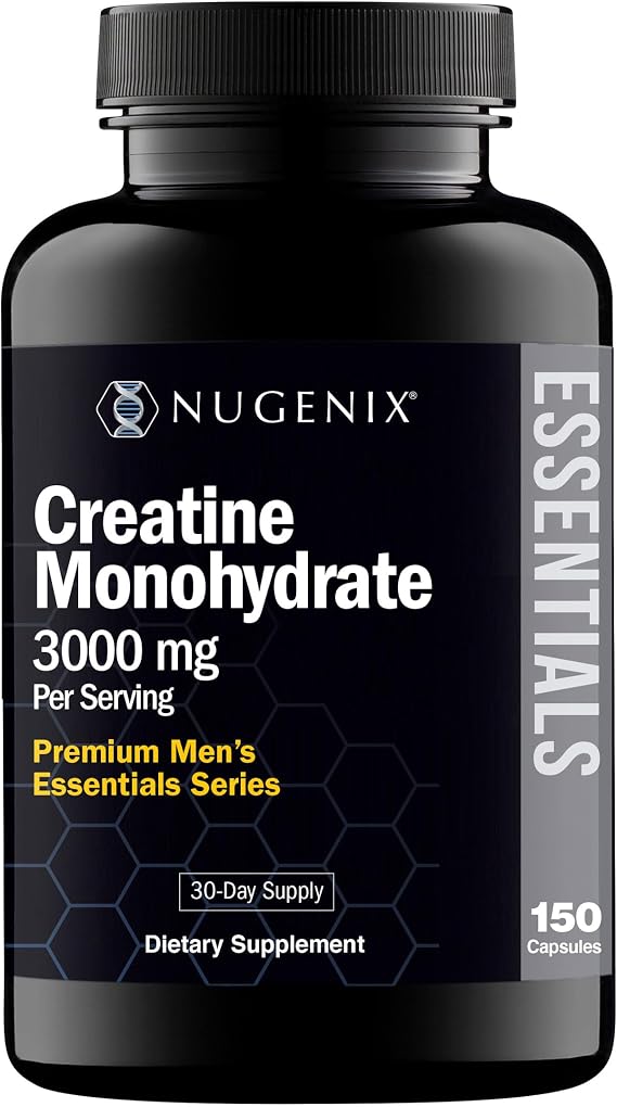 Nugenix Essentials Premium Creatine Monohydrate Pills Supplement, 3000mg, 150 Capsules