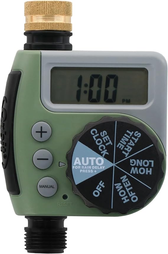 Orbit One Outlet Single-Dial Hose Faucet Timer - Easy Programmable - For Garden Watering System - LCD Hose Timer with Adjustable Watering Schedule - 62056