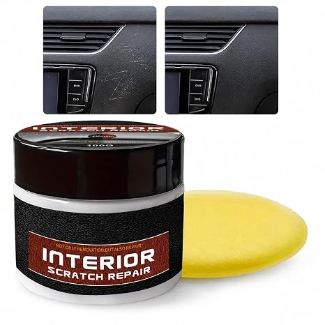 Car Interior Scratch Remover, Multipurpose Dashboard Scratch Repair Kit, Plastic and Vinyl Restorer for Minor Scratches, Restores Color and Shine