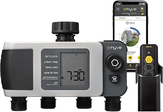 Orbit B-hyve XD 4-Port Smart Hose Sprinkler Timer with Wi-Fi Hub Gray 24639