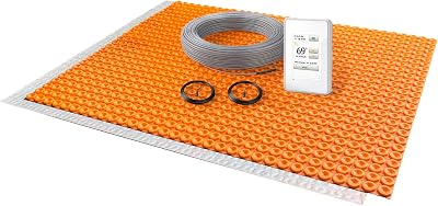 All-in-one Electric Radiant Floor Heating Kit 11 Sq Ft 240V with Smart WiFi Programmable Touchscreen Thermostat, Peel and Stick Heating Uncoupling Membrane, Underfloor Heating Cable