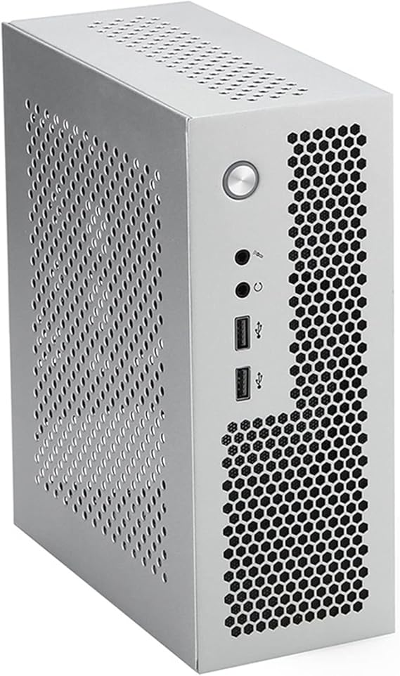 A09 HTPC Computer Case Mini ITX Gaming PC Chassis Desktop Chassis USB2.0 Computer Case Home Computer Case Silver