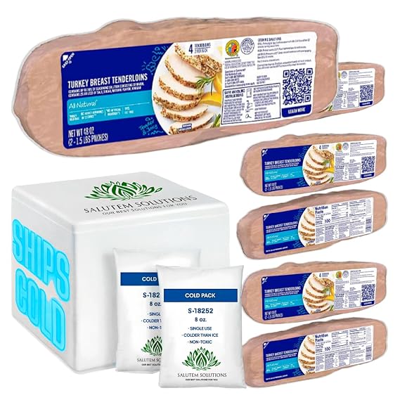 Salutem Vita - 99% Fat Free Extra Lean Turkey Breast Tenderloins, 1,5 lbs. (actual weight may vary within 5%) - Pack of 6