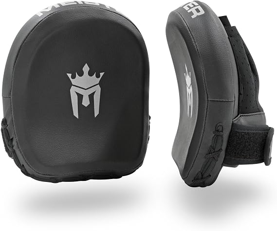 Meister 3D Armor Padded Target Mitts - Curved Micro Focus Pads for Boxing & MMA