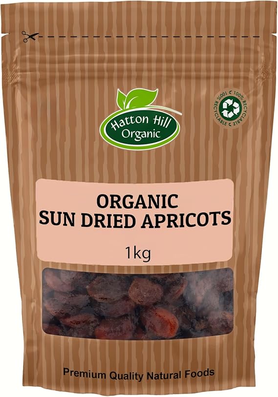 Organic Sun Dried Whole Apricots 1kg by Hatton Hill Organic