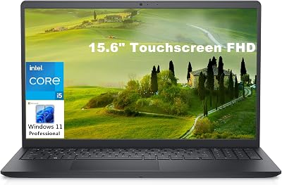Dell Inspiron 15 3000 3520 15.6 Touchscreen FHD Business Laptop Computer, Intel Core i5-1155G7 Beat i7-10710U, 16GB DDR4 RAM, 512GB PCIe SSD, 802.11AC WiFi, Bluetooth, Black, Windows 11 Pro S