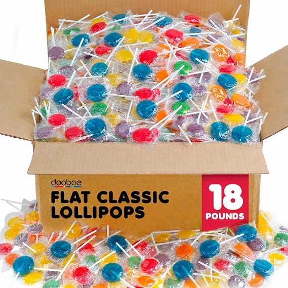 Dooboe Classic Lollipops Bulk - 18 Pounds - Appox. 720 Pieces - Lollipops Assorted Fruit Flavored - Doctor Offices, Parades, Schools, Parties and More