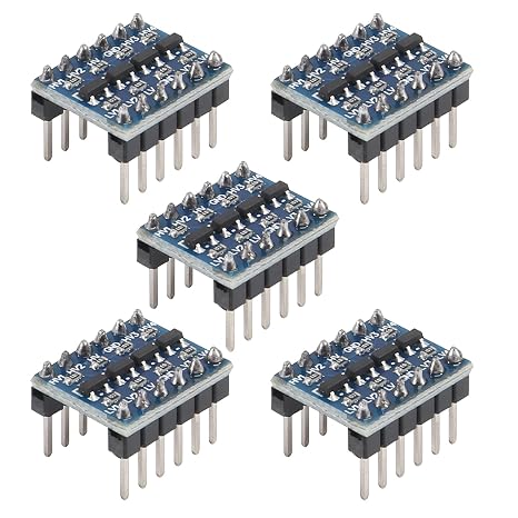 5pcs Pre-soldered 4 Channels IIC I2C Logic Level Converter Bi-Directional 3.3V-5V Shifter Module for Raspberry Pi and Other Microcontrollers