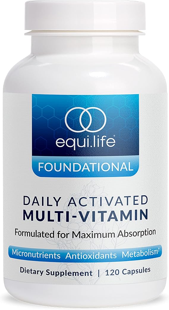 EquiLife Daily Activated Multivitamin for Women & Men, 120 Capsules | Methylated B-Vitamins | Blend of Vitamins, Minerals & Antioxidants | Supports Energy, Metabolism & Bone Health | Gluten Free