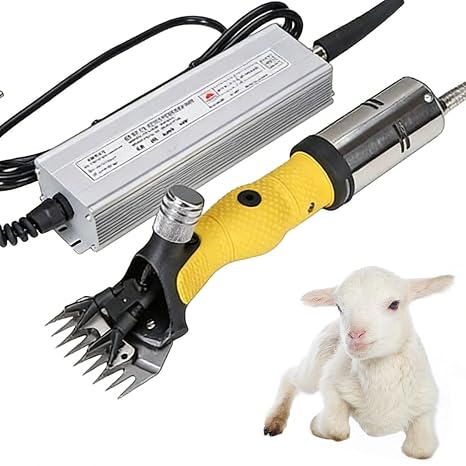 Electric Sheep Goat Shearing Machine, Electric Sheep Shears with 13 Teeth Clipper, Quick Trim, Professional Wool Clipper for Sheep, Goats, Camels, Alpacas yellow