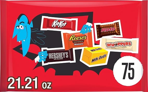 HERSHEY'S Miniatures Assorted Flavored, Candy Bag, 21.21 oz (75 Pieces) | 75 Pieces