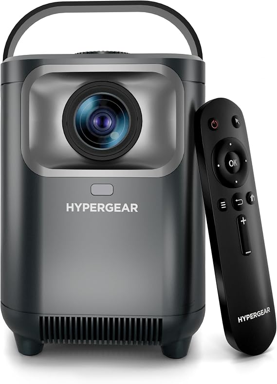 HyperGear CineMini Portable Mini Projector with Wifi & Bluetooth - 1280 x 720p HD, 160 ANSI Lumens, 5W Speaker, 30-200 inch Screen, Small Projector for Bedroom, Home Theater & Office