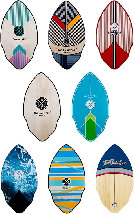 Two Bare Feet Skimboard 37 inch, Swallow Tail, 7 Ply Wood Construction, Suitable for Beginners, Unique Designs, Surf, Skim