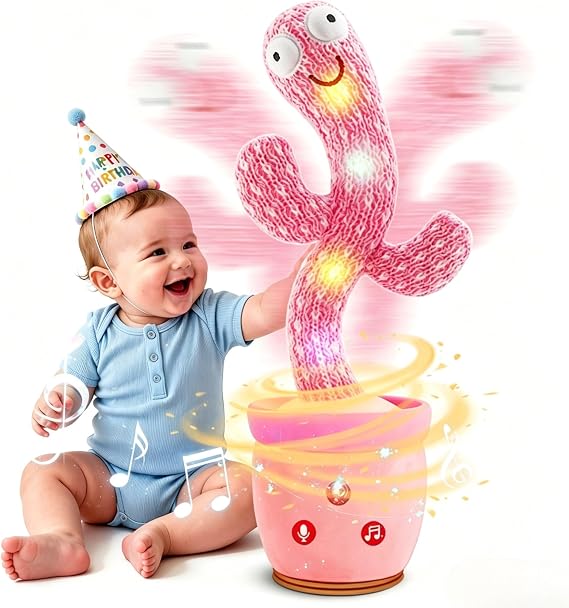 TWORIVER Dancing Talking Cactus Baby Toys,Singing Interactive Cactus Toy for Toddler Girls Boys Kids Gifts that Talks Back for Girl Boy,120 English Songs,Adjustable Volume,Repeating & Recording
