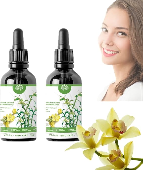 Clearbreath Dendrobium & Mullein Extract - Powerful Lung Support, Herbal Clearbreath Drops, Dendrobium Mullein Extract for Lung Care (2pcs)