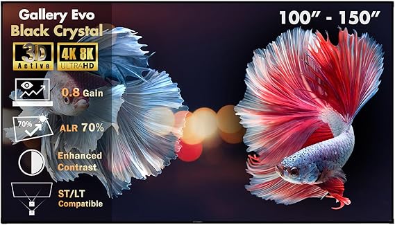 Gallery EVO Fixed Frame Projector Screen 100" Black Crystal ALR