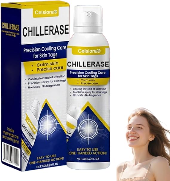 Celsiora ChillErase Skin Tag Remover Cooling Spray 60ml – Cryotherapy Freeze Spray for Skin Tags & Warts, Fast Cooling Skin Tag Removal Kit, Gentle Precision Spray for Sensitive Skin (1Pc)