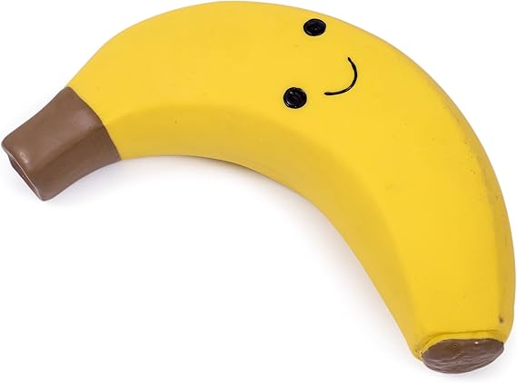Petface Latex Banana Soft Chew Dog Toy, Large (Pack of 1) | Durable Latex, Soft on Gums, Fun Squeaker, Bright Yellow Design, for Large Breeds