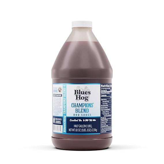 Blues Hog Champions' Blend Barbeque Sauce, Sweet, Smokey & Tangy BBQ Sauce, All-Natural, No High Fructose Corn Syrup, Gluten-Free, Made in the USA, 82oz
