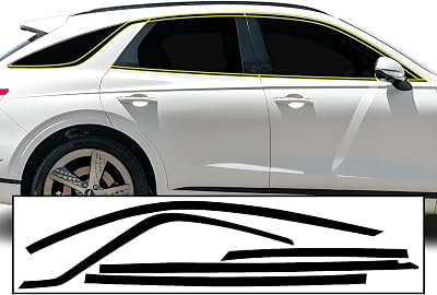 BOGAR TECH DESIGNS Side Window Trim Chrome Delete Overlay Compatible with Genesis GV70 2022-2025, Gloss Black