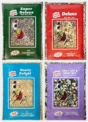 Valley Farms Bird Lover Bundles- Premium Wild Bird Food Gift Packs 4 Pack