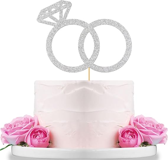 Diamond Ring Cake Topper - Engagement - Wedding - Bridal Shower - Valentine Party Decoration