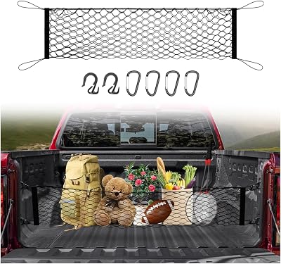 Truck Bed Cargo Net for 2019-2025 2026 GMC Sierra 15002020-2026 Chevy Silverado 2500 3500 Accessories Envelope Style Mesh Trunk Net Organizer and Storage Stretchable Nylon Rear Cargo Netting