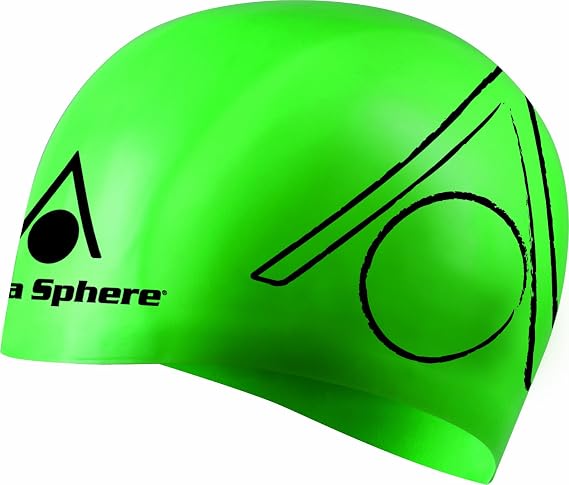 Aqua Sphere Tricap Adult Swim Cap, Green - Durable Chlorine-Resistant Silicone Swimming Cap for Men & Women
