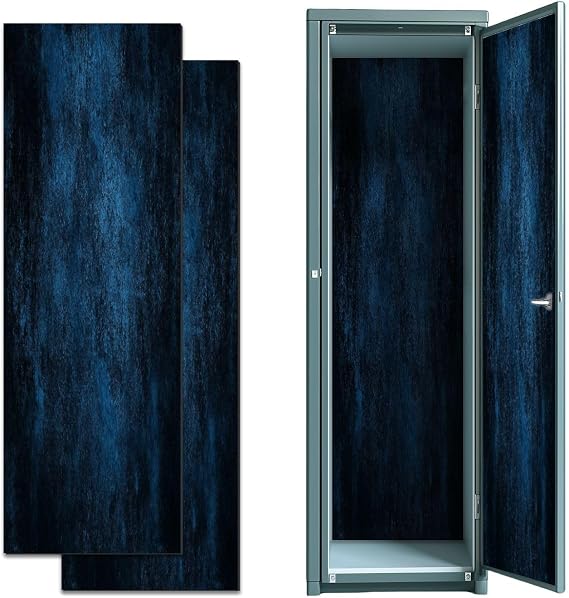 2 Pcs Locker Magnetic Wallpaper Dark Blue Old Concrete Cement Texture Abstract Backgrounds 12" x 36" Wall Magnetic Sticker Removable Locker Accessories Decor Easy Install for Office School