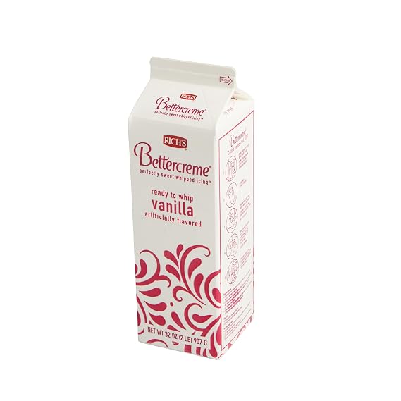 Rich's Bettercreme Ready To Whip Liquid Icing, Vanilla Icing, Frozen, 12 Pack, 2 Lb Cartons