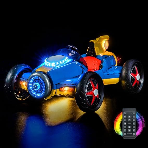 LocoLee Light kit for Lego Mario Kart Luigi & Mach 8-No Actual Model Only Lights, LED Lighting Accessories Compatible with Lego 72050 Luigi & Mach (RC Version)