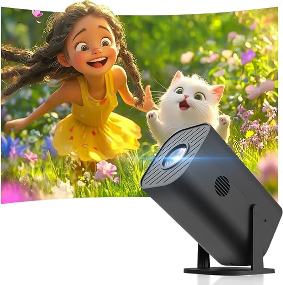 Mini Bedroom Projector, Small Movie Projector (With Built-in Bluetooth and Speaker), Native 1080P, Compatible With 4K, Supports Smartphones/Laptops/TV Sticks /PS5/HDMI/USB, For Indoor and Outdoor Use
