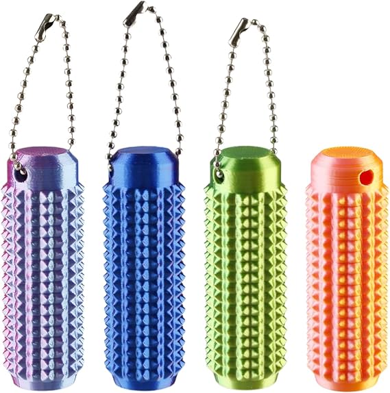 4 Pcs Pain Stim Fidget Toys Set with Keychain Chain, Sensory Toy Pucks to Relieve Stress and Improve Concentration, Office Gifts for Adults, Teens