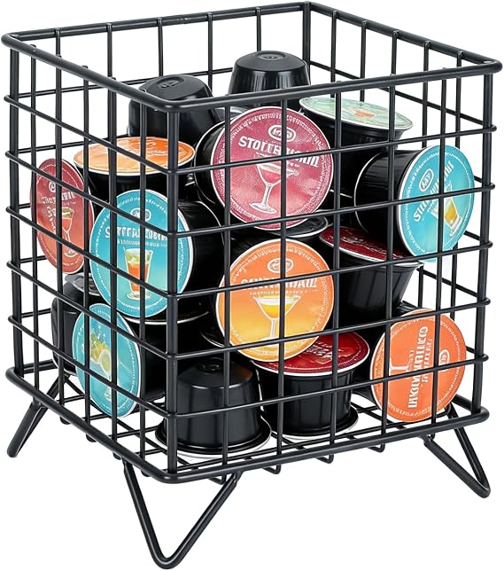 Iron Pods Holder Storage Drawer for Home Bar Coffee Station Stable Capsule Filling Tray Accessory Stand Bar tesian Capsules Organizer with Anti-Slip Top Design for Cocktail Lovers Professional Kitchen 
