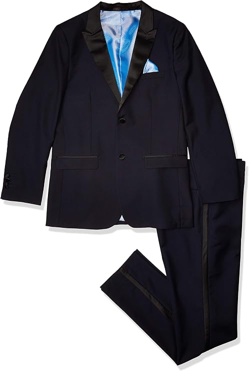 Isaac Mizrahi Boys' 2-Piece Contrast Peak Lapel Tuxedo