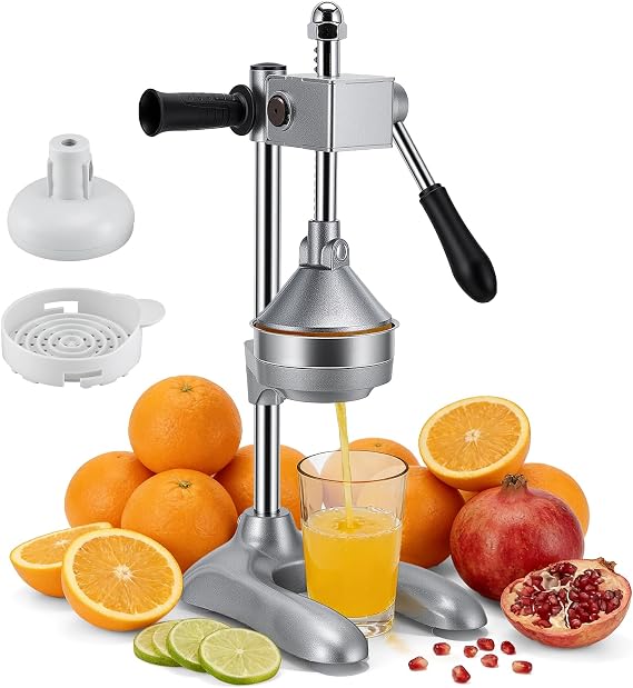 Juicer Manual Citrus Juicer Stainless Steel Metal Manual Lemon Squeezer and Orange Squeezer with Lever and Armrests - Fruit Press for Lemon Orange Pomegranate Watermelon