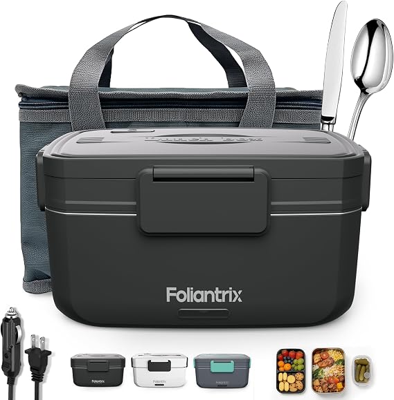 Electric Lunch Box for Adults 3.0L Double Layer 90W Fast Heated Lunch Box for Men Portable Food Heater Warmer for Office/Home/Car/Truck Use 12V/24V/220V Lonchera Electrica Portatil